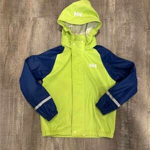 Helly Hansen Kids Lime & Navy Waterproof Hooded Jacket
